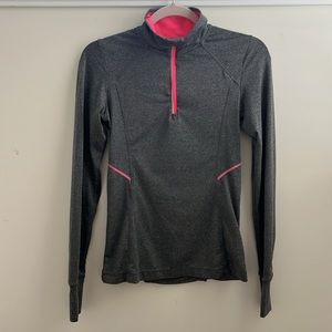 S, 1/4 Zip Fitness Pull Over with Pocket
